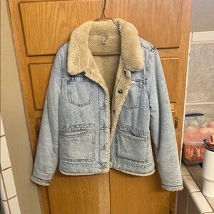Ty Blue and Cream Jean Jacket with Sherpa Lining